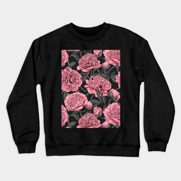 Night peony garden 2 Crewneck Sweatshirt by katerinamk